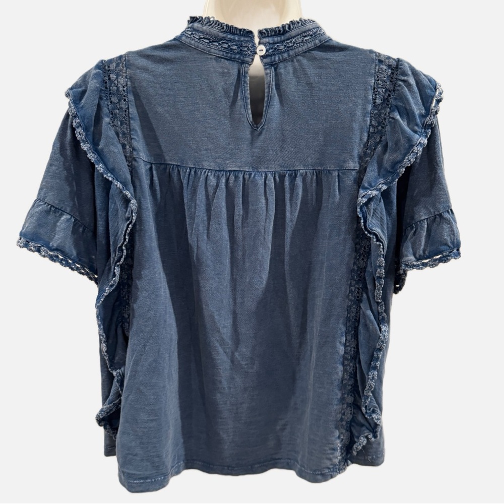 Free People | Le Femme Ruffled Crochet Top - 100%  Cotton - Romantic - Feminine - Picture 6 of 13
